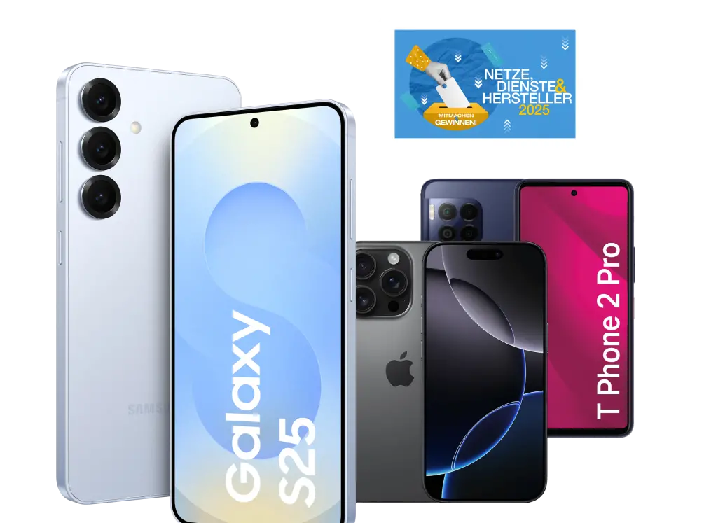 Samsung Galaxy S25, T-Phone 2 Pro und iPhone 16 Pro