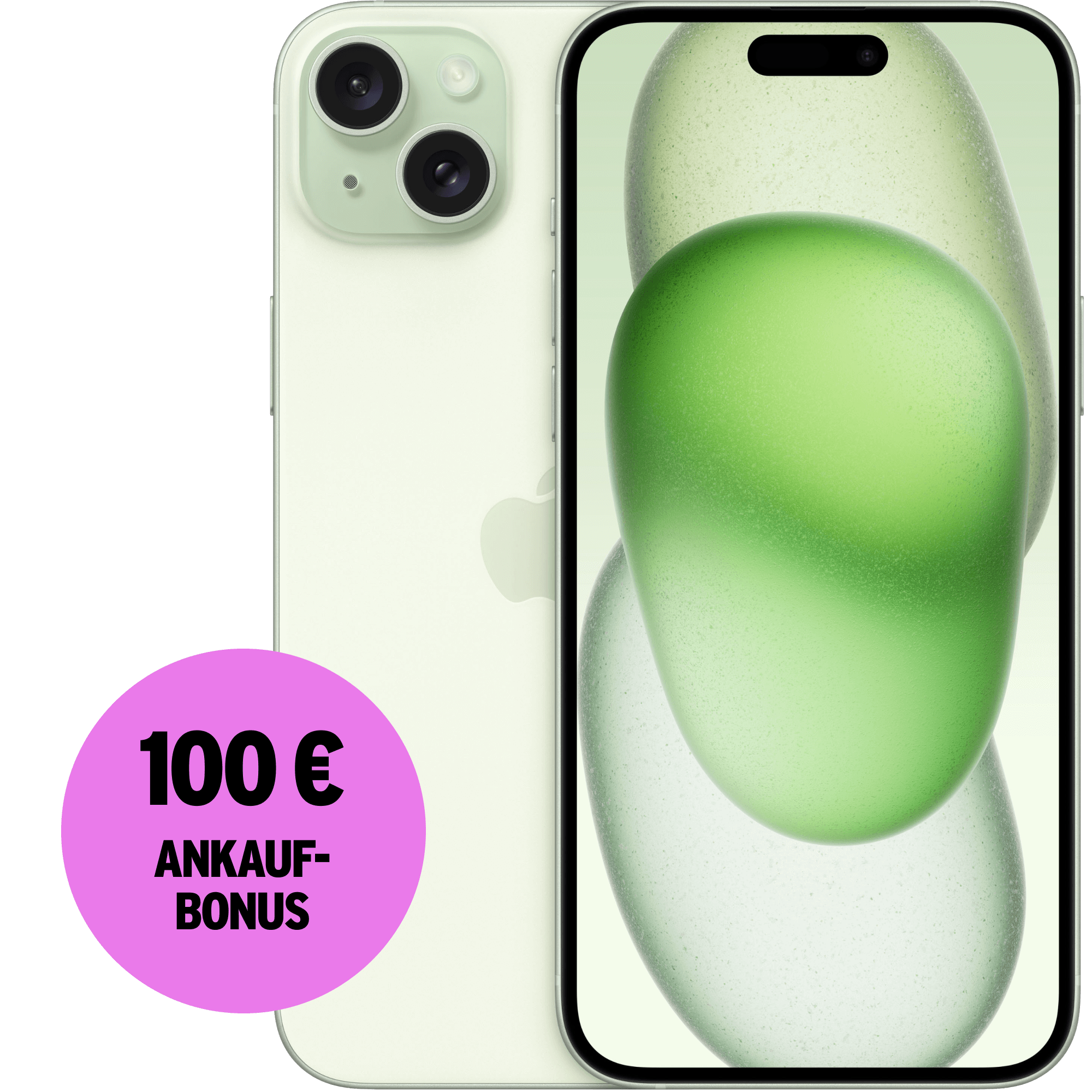 EU AU günstig Kaufen-Apple iPhone 15 Plus 128 GB grün mit Allnet Flat M Flex mit GB+. Apple iPhone 15 Plus 128 GB grün mit Allnet Flat M Flex mit GB+ <![CDATA[Zum innovativen neuen Design gehört das Glas auf der Rückseite, bei dem die Farbe in das gesamte Material