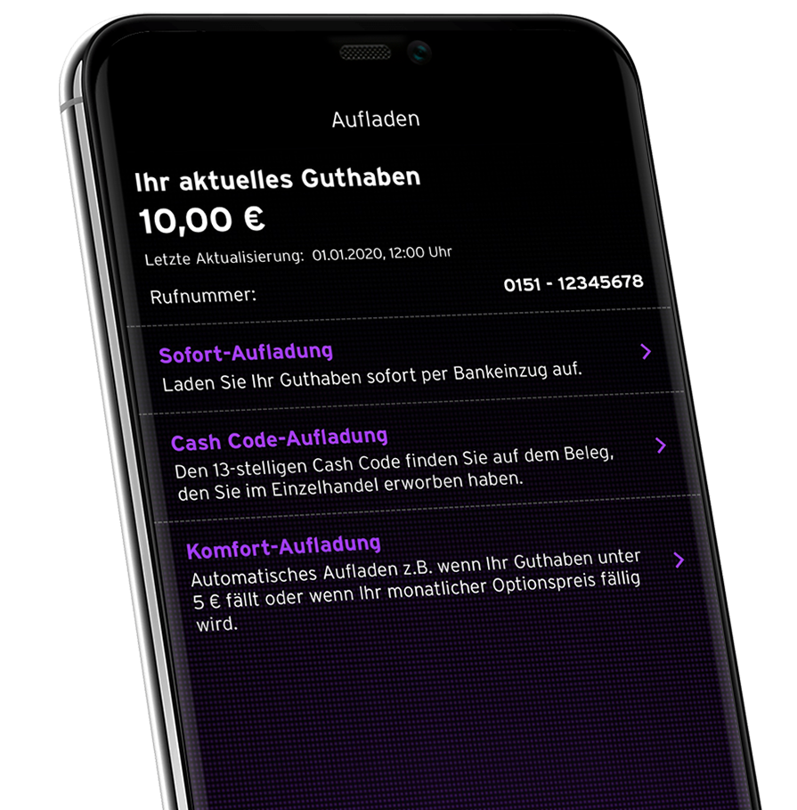 congstar App - Guthaben aufladen congstar App - Guthaben aufladen